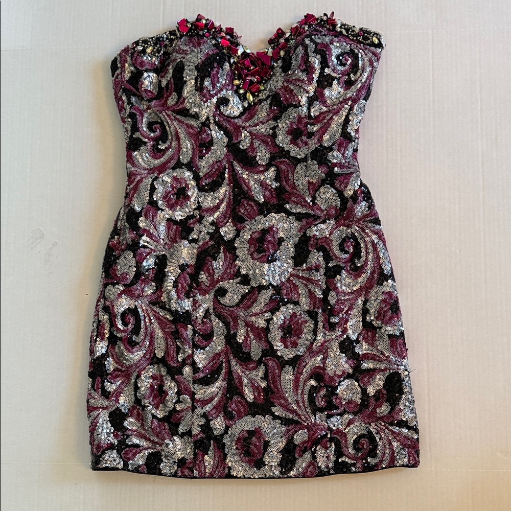 Glamorous Sequin Floral Mini Dress